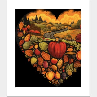 Autumn Food Heart Fall Autumn Lover Gift Posters and Art